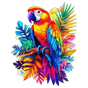 Tropical Parrot Wooden Jigsaw Puzzle