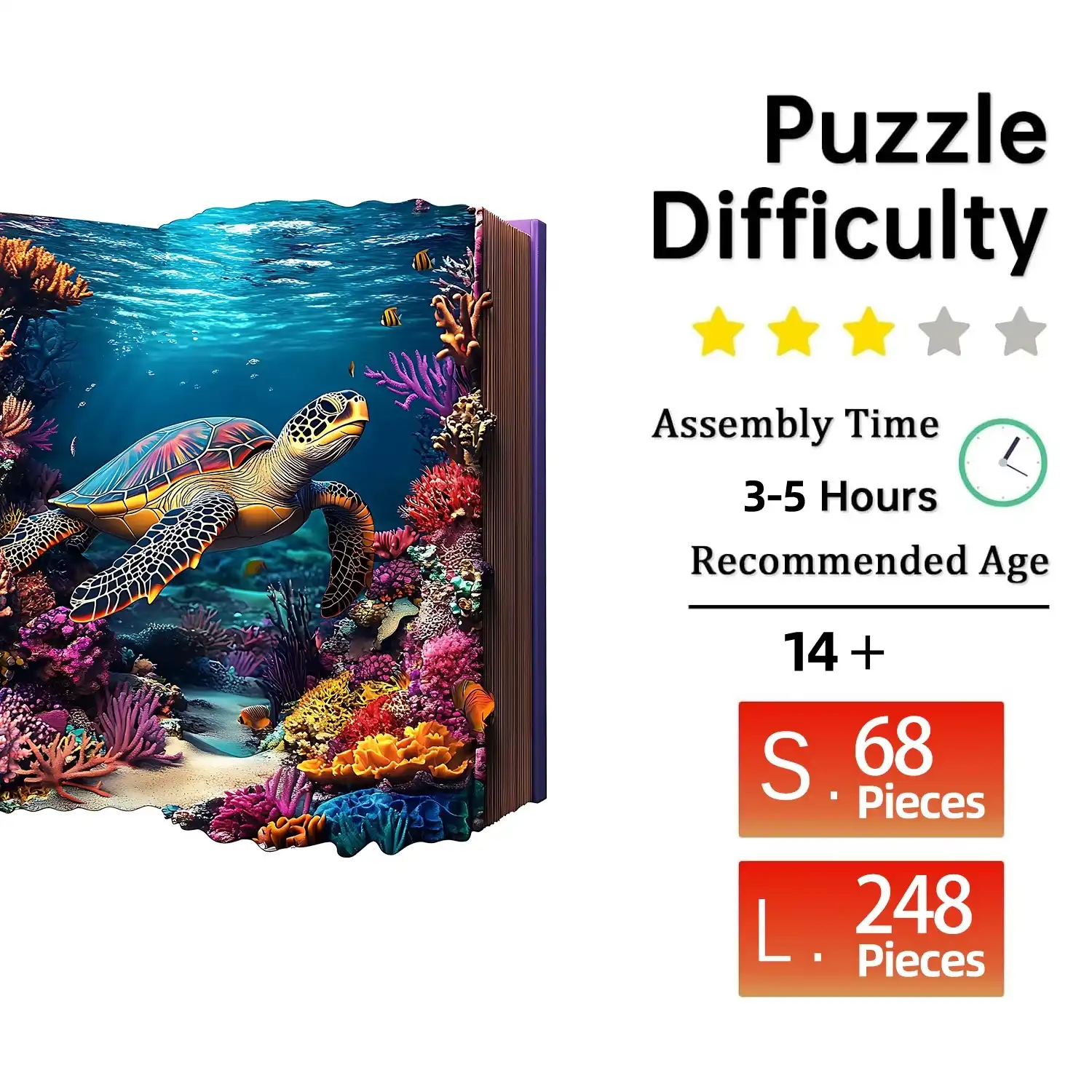 Turtle In The Book Wooden Jigsaw Puzzle - Image 2