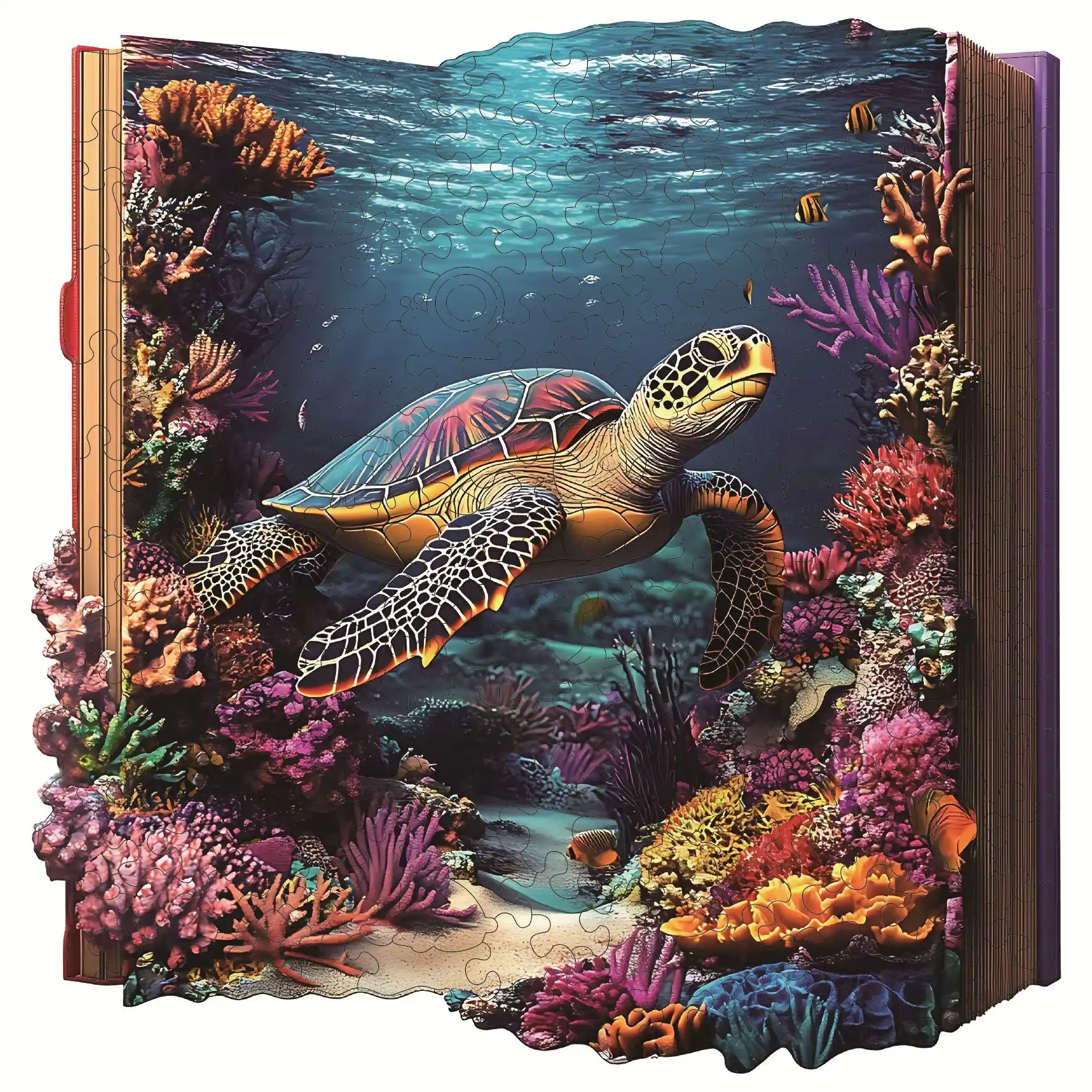 Turtle In The Book Wooden Jigsaw Puzzle