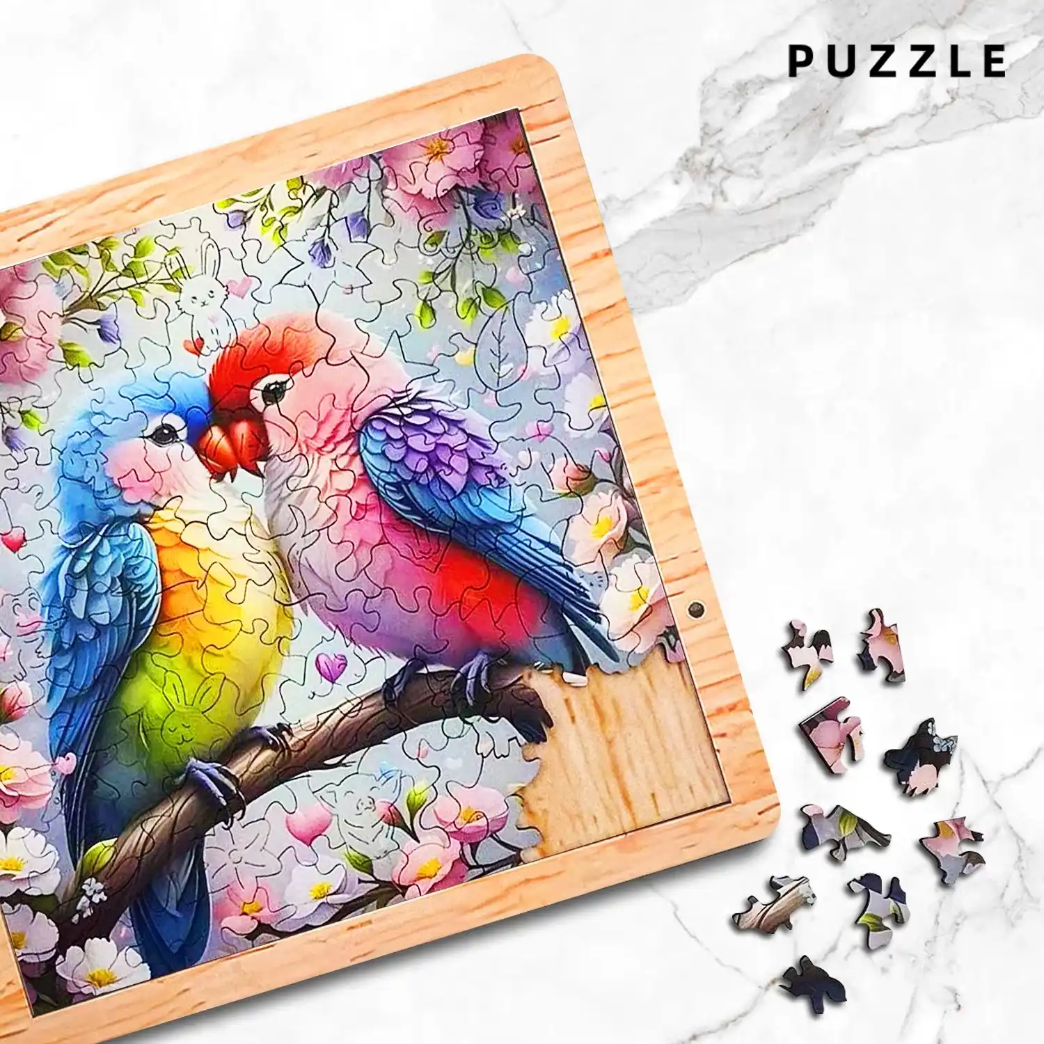 Two Birds Wooden Jigsaw Puzzle - Image 7