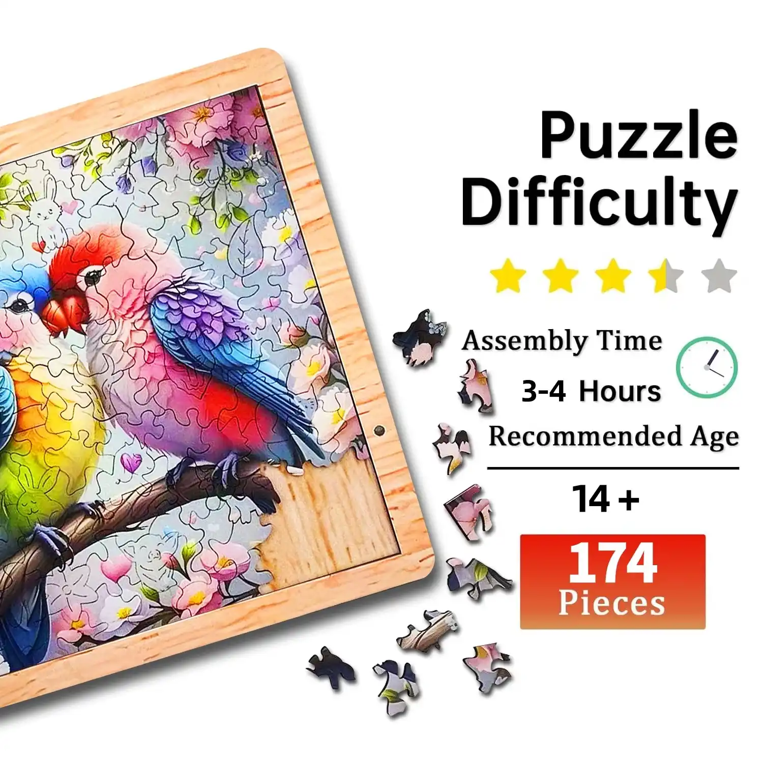 Two Birds Wooden Jigsaw Puzzle - Image 6