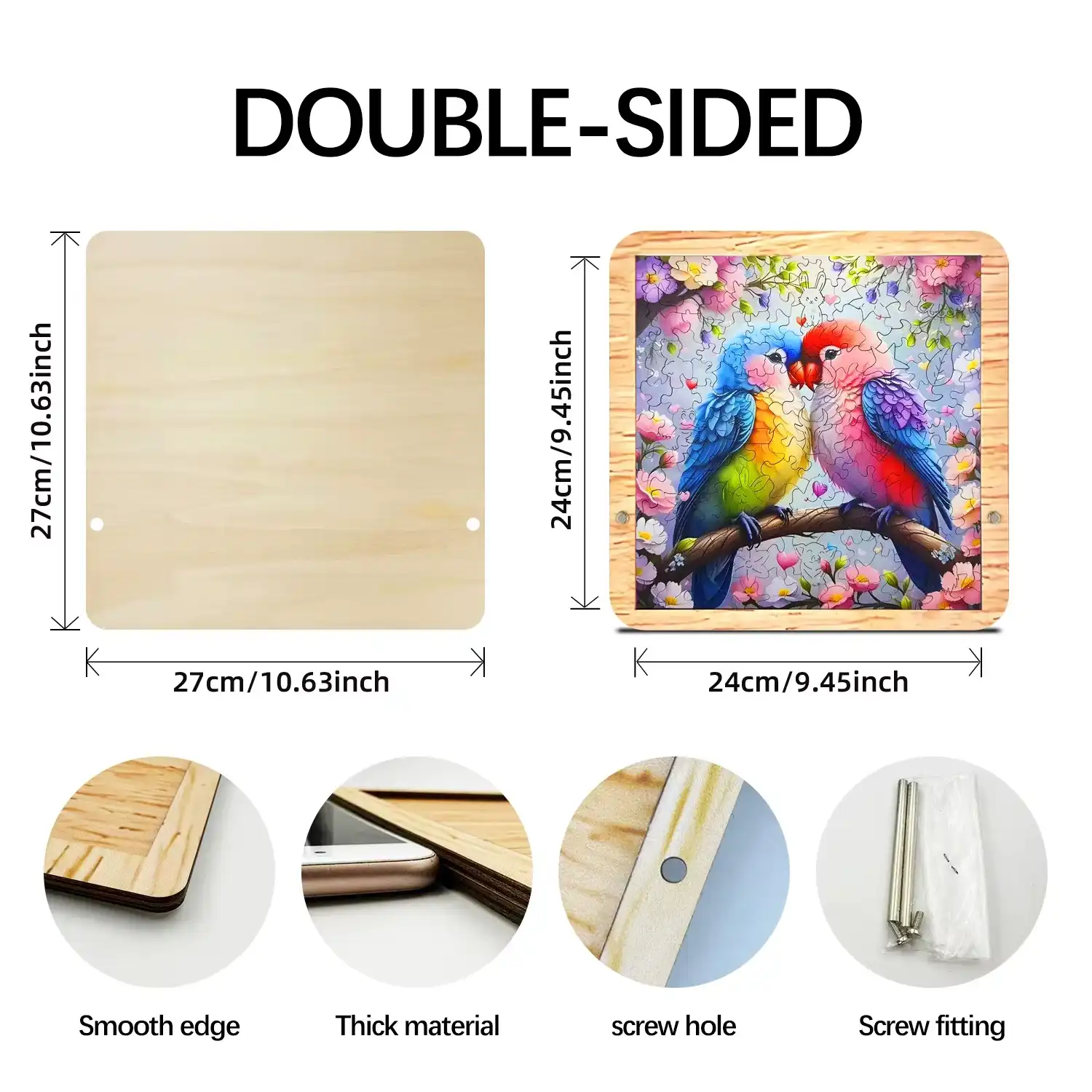 Two Birds Wooden Jigsaw Puzzle - Image 3