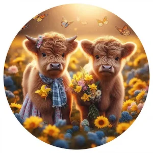 Two Little Calves Wooden Jigsaw Puzzle