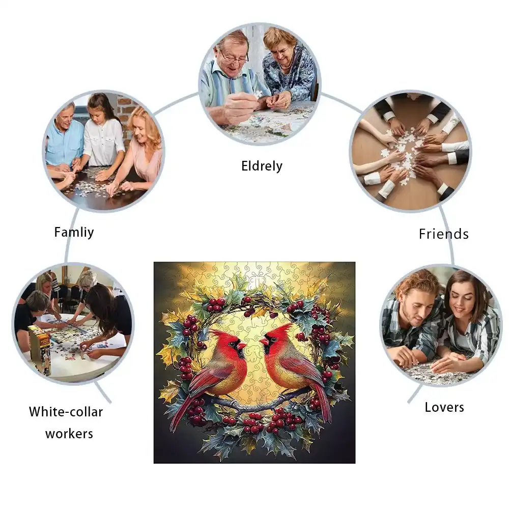 Two birds Wooden Jigsaw Puzzle - Image 3