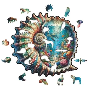 Underwater Life In Shell Wooden Jigsaw Puzzle