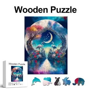 View Under the Moon Wooden Jigsaw Puzzle