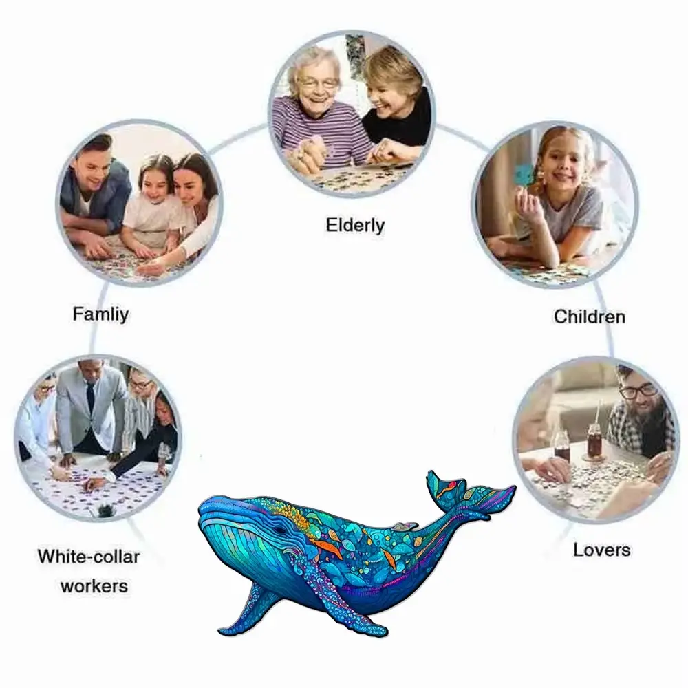 Whale Wooden Jigsaw Puzzle - Image 3