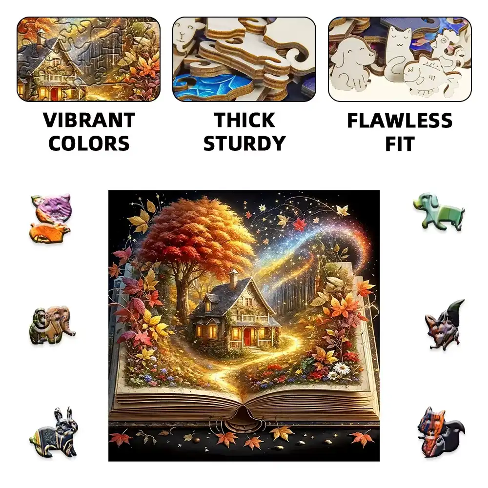 Whimsical Autumn Wooden Jigsaw Puzzle - Image 5