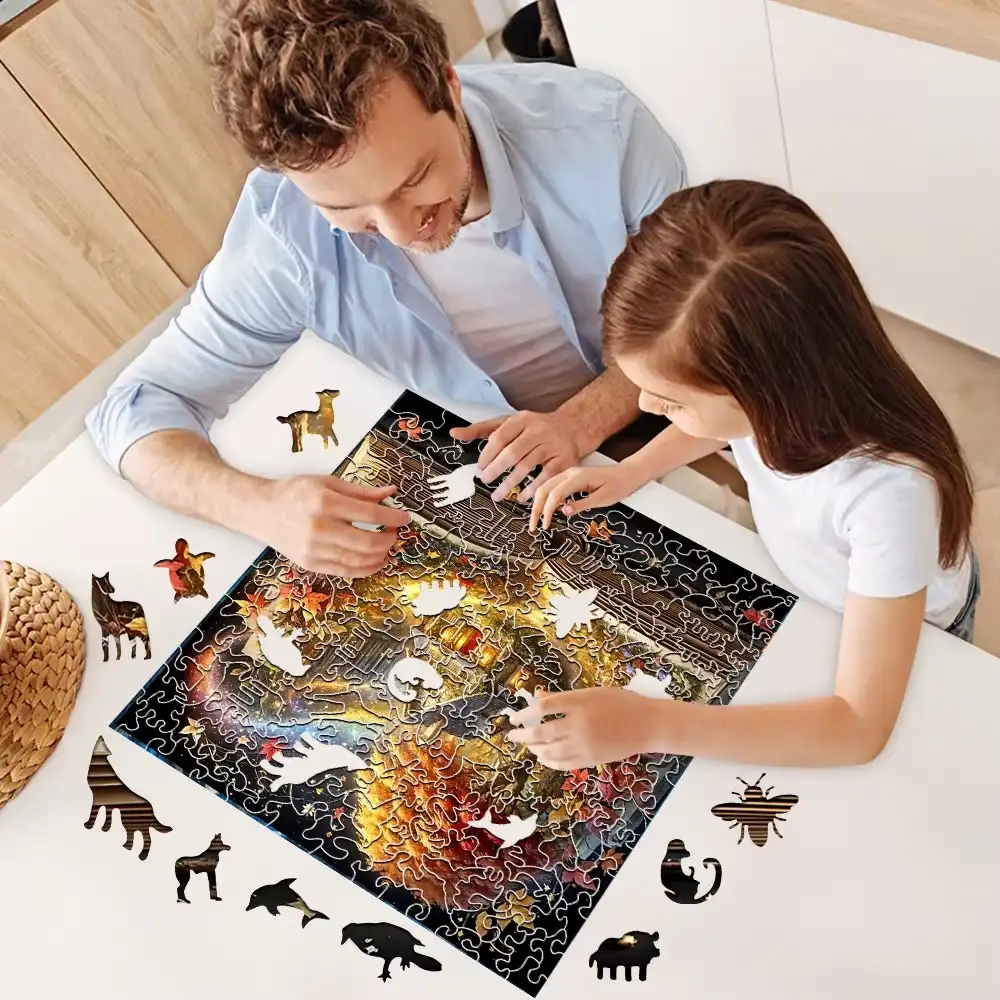 Whimsical Autumn Wooden Jigsaw Puzzle - Image 3