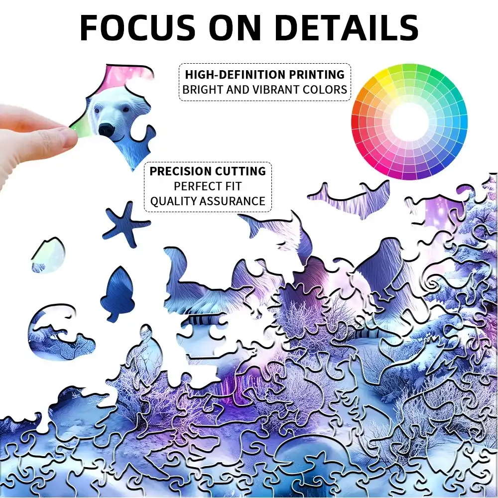 White Bears Wooden Jigsaw Puzzle - Image 5