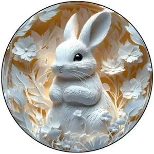 White Little Rabbit Wooden Jigsaw Puzzle