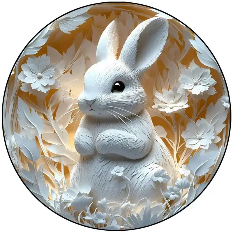 White Little Rabbit Wooden Jigsaw Puzzle