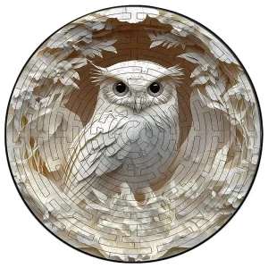 White Owl Wooden Jigsaw Puzzle