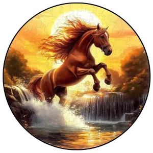 Wild Mustang Wooden Jigsaw Puzzle