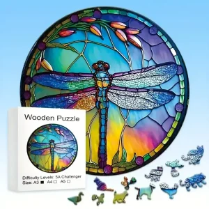 Window-Like Dragonfly Wooden Jigsaw Puzzle