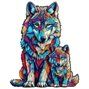 Wolf-shaped Wooden Jigsaw Puzzle
