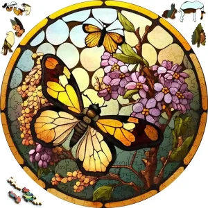 Yellow Butterfly Wooden Jigsaw Puzzle