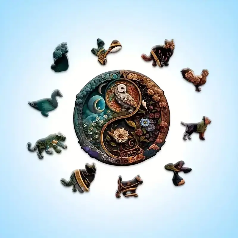 Yin Yang Owl Wooden Jigsaw Puzzle - Image 5