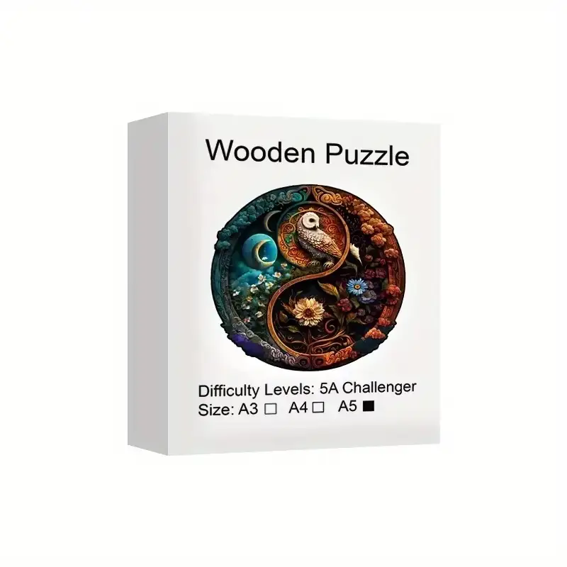 Yin Yang Owl Wooden Jigsaw Puzzle - Image 2
