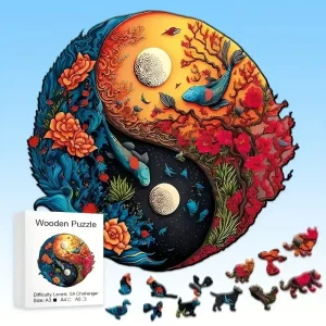 Yin Yang Sea Life Wooden Jigsaw Puzzle
