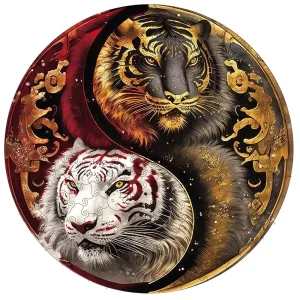 Yin Yang Tigers Wooden Jigsaw Puzzle