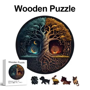 Yin Yang Tree Of Life Wooden Jigsaw Puzzle