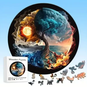 Yin Yang Tree Wooden Jigsaw Puzzle