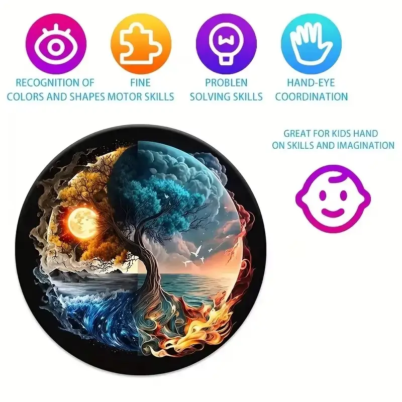 Yin Yang Tree Wooden Jigsaw Puzzle - Image 6