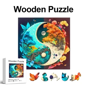Yin Yang Tree Wooden Jigsaw Puzzle