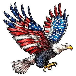 American Eagle-Shaped Wooden Jigsaw Puzzle