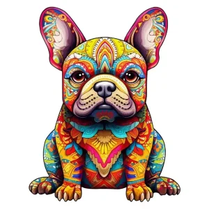 Bulldog-Shaped Wooden Jigsaw Puzzle