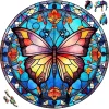Butterfly Stained Glass Wooden Jigsaw Puzzle