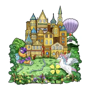 Castle-Shaped Wooden Jigsaw Puzzle