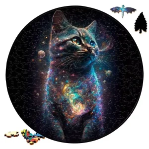 Cat In Space Wooden Jigsaw Puzzle