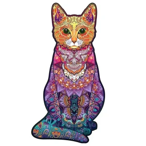Cat-Shaped Wooden Jigsaw Puzzle