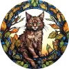 Cat Stained Glass Wooden Jigsaw Puzzle