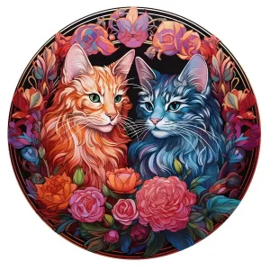 Cats Couple Wooden Jigsaw Puzzle