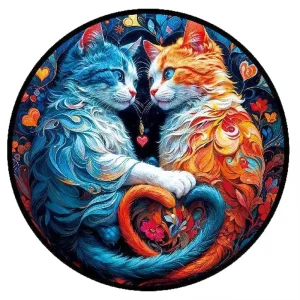 Cats In Love Wooden Jigsaw Puzzle