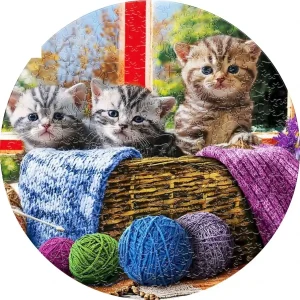Cats and Knits Wooden Jigsaw Puzzle