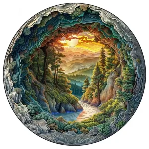 Cave Forest Landscape Wooden Jigsaw Puzzle