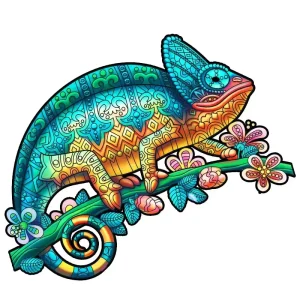 Chameleon-Shape Wooden Jigsaw Puzzle