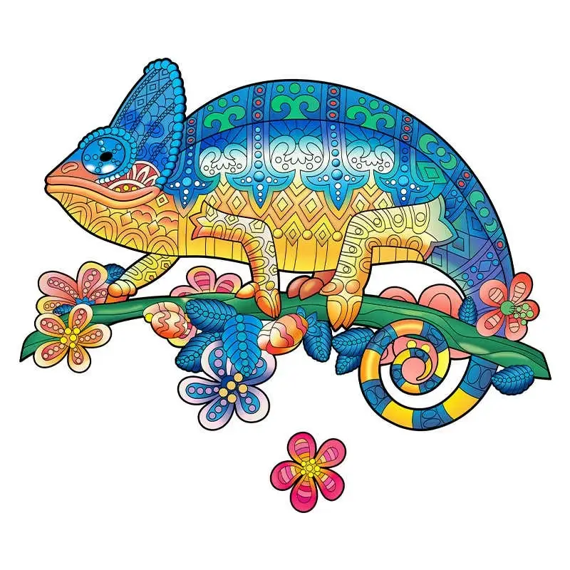 Chameleon Themed Wooden Jigsaw Puzzle