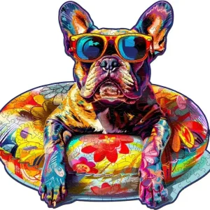 Chilling Bulldog Wooden Jigsaw Puzzle