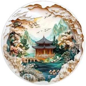 Chinese Landscape Painting Wooden Jigsaw Puzzle