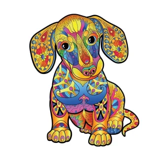 Colorful Dachshund Wooden Jigsaw Puzzle