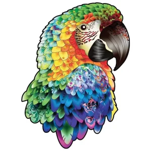 Colorful Parrot-Shaped Wooden Jigsaw Puzzle