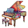 Colorful Piano Wooden Jigsaw Puzzle