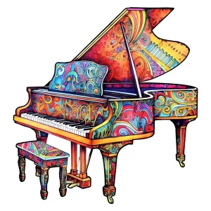 Colorful Piano Wooden Jigsaw Puzzle