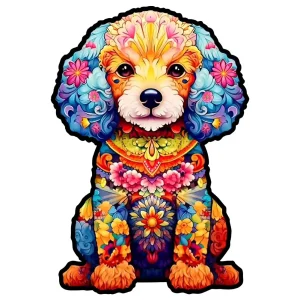 Colorful Puppy Wooden Jigsaw Puzzle