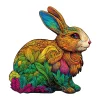 Colorful Rabbit-Shaped Wooden Jigsaw Puzzle